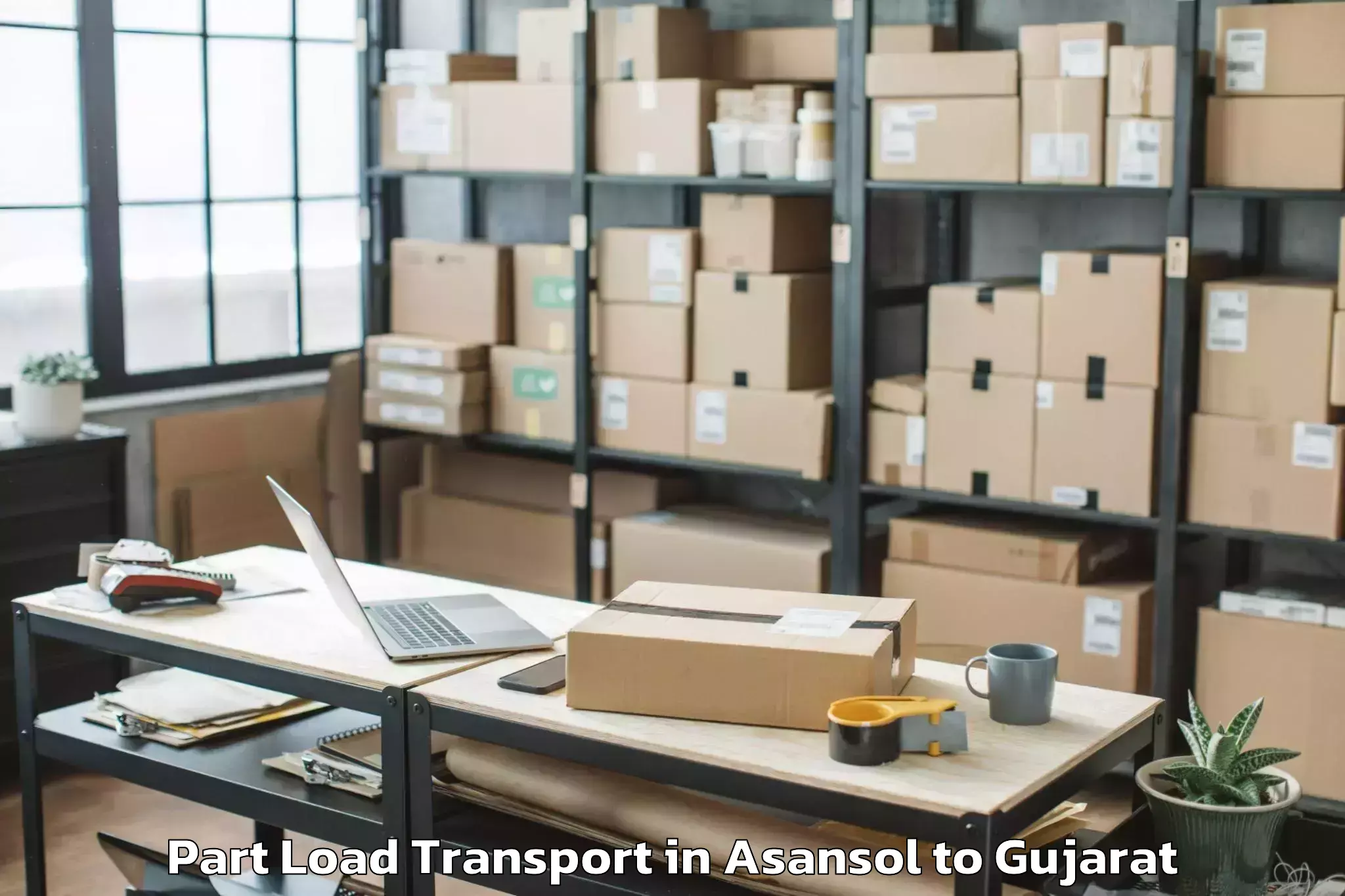 Top Asansol to Jhulasan Part Load Transport Available